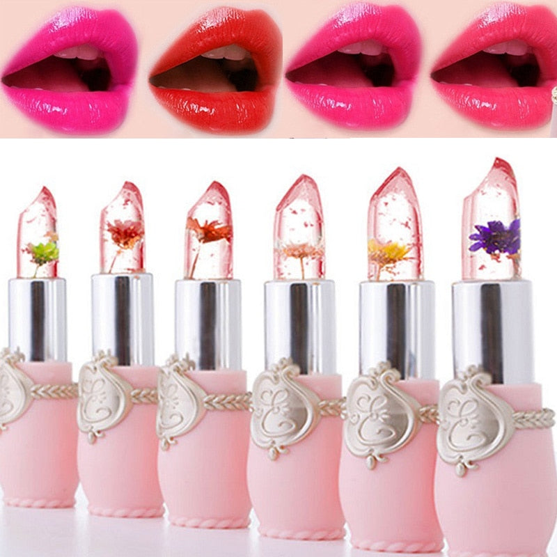 Transparent Jelly Flower Lipstick Temperature Color Change Lip balm