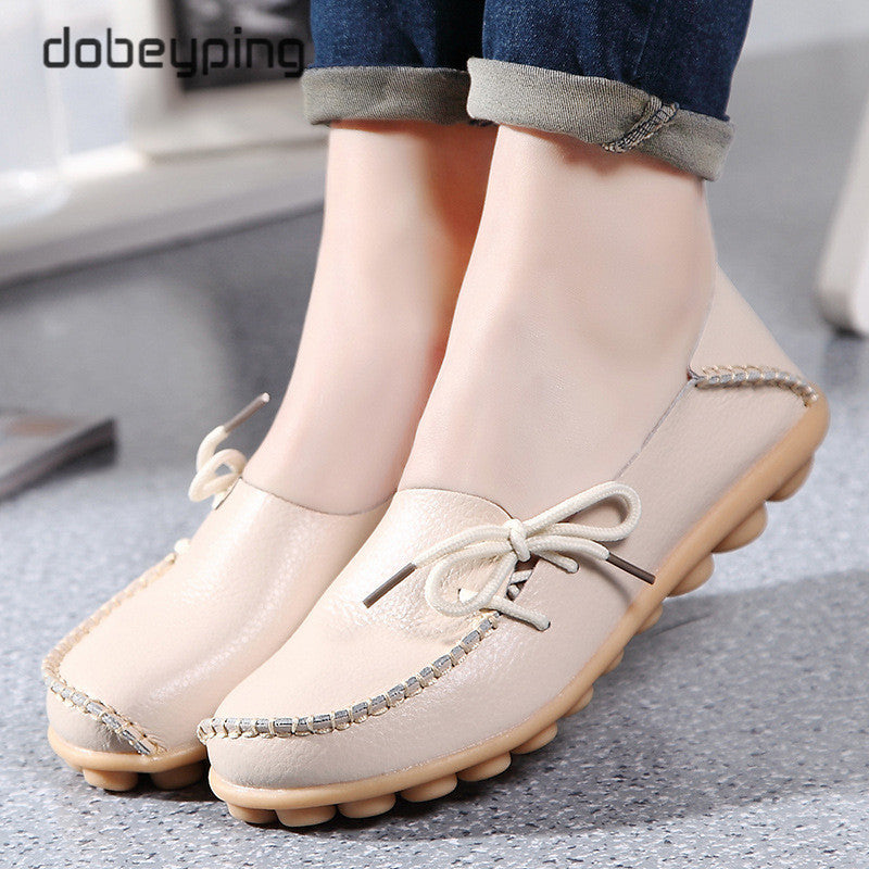 New Moccasins Women Flats Autumn Woman Loafers Genuine Leather