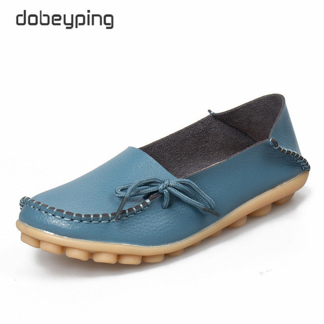 New Moccasins Women Flats Autumn Woman Loafers Genuine Leather