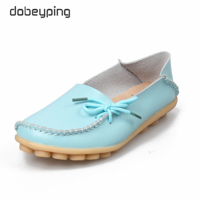 New Moccasins Women Flats Autumn Woman Loafers Genuine Leather