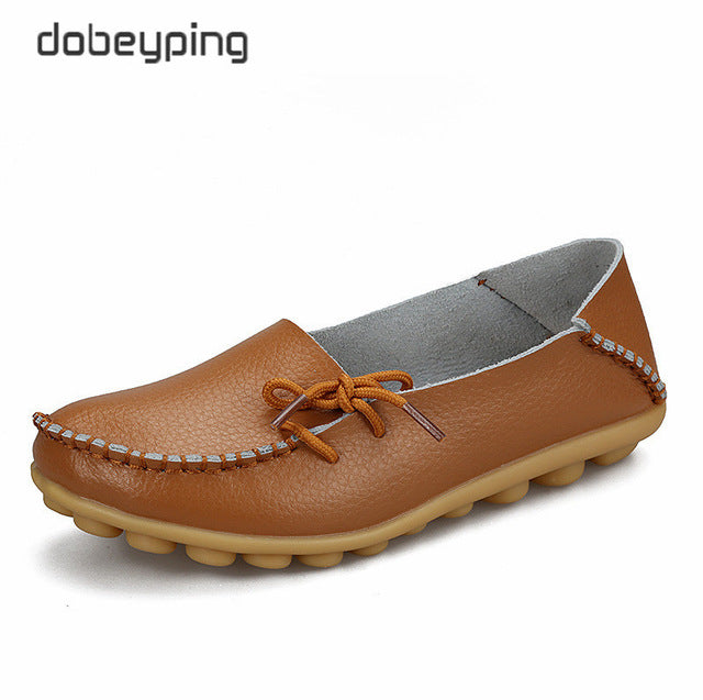 New Moccasins Women Flats Autumn Woman Loafers Genuine Leather