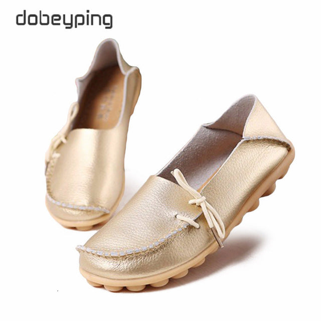 New Moccasins Women Flats Autumn Woman Loafers Genuine Leather