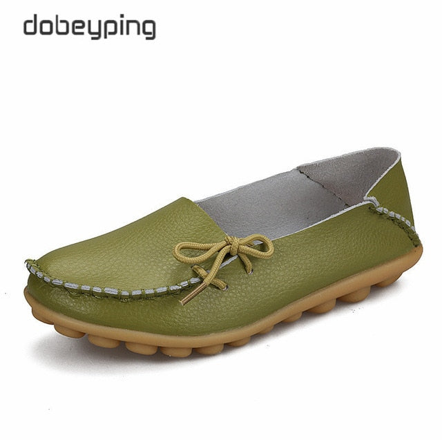 New Moccasins Women Flats Autumn Woman Loafers Genuine Leather