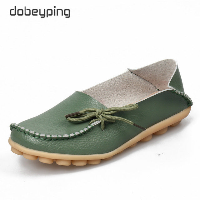 New Moccasins Women Flats Autumn Woman Loafers Genuine Leather