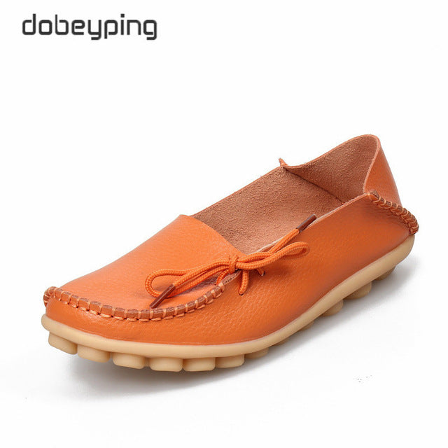 New Moccasins Women Flats Autumn Woman Loafers Genuine Leather