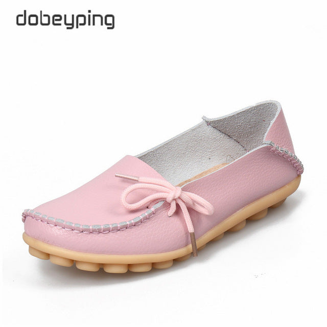 New Moccasins Women Flats Autumn Woman Loafers Genuine Leather