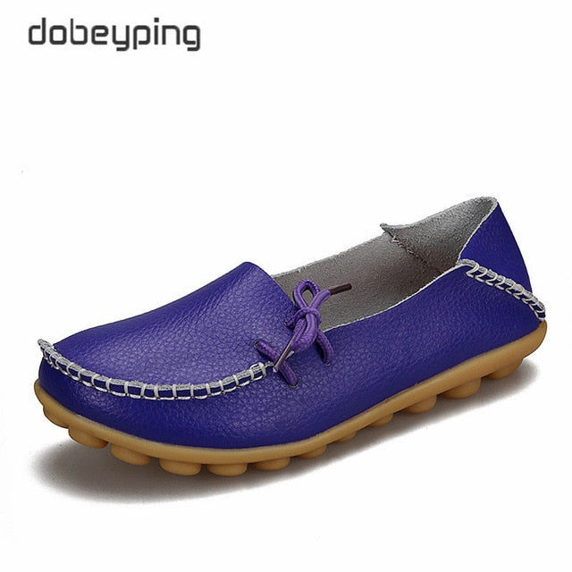 New Moccasins Women Flats Autumn Woman Loafers Genuine Leather