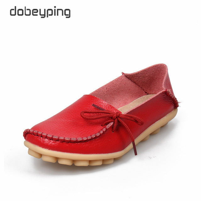 New Moccasins Women Flats Autumn Woman Loafers Genuine Leather