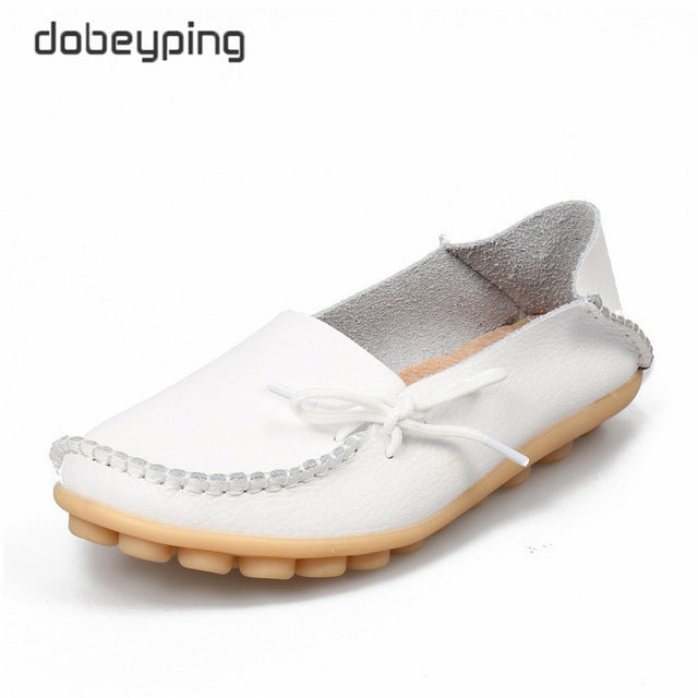 New Moccasins Women Flats Autumn Woman Loafers Genuine Leather