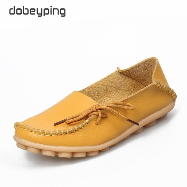 New Moccasins Women Flats Autumn Woman Loafers Genuine Leather