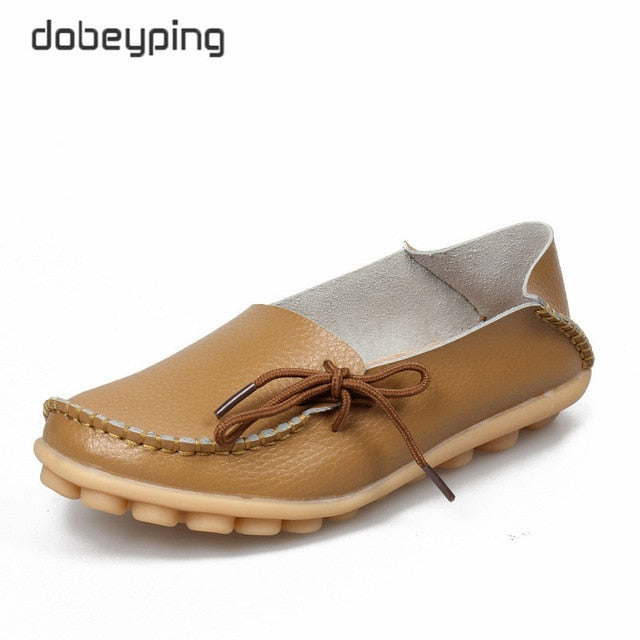 New Moccasins Women Flats Autumn Woman Loafers Genuine Leather