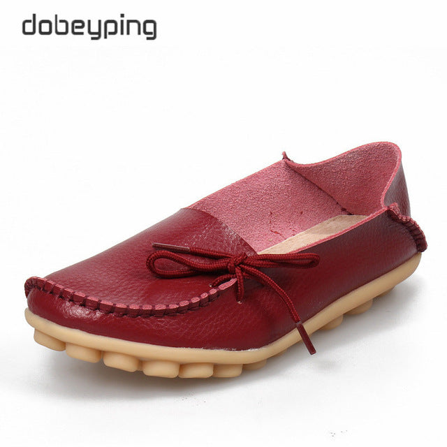 New Moccasins Women Flats Autumn Woman Loafers Genuine Leather