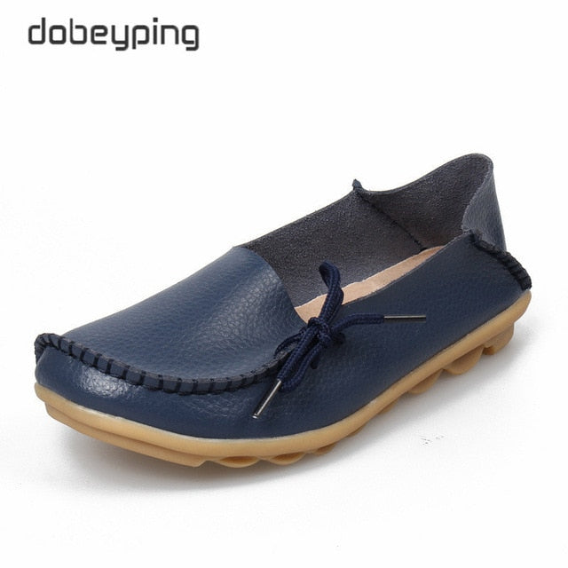 New Moccasins Women Flats Autumn Woman Loafers Genuine Leather