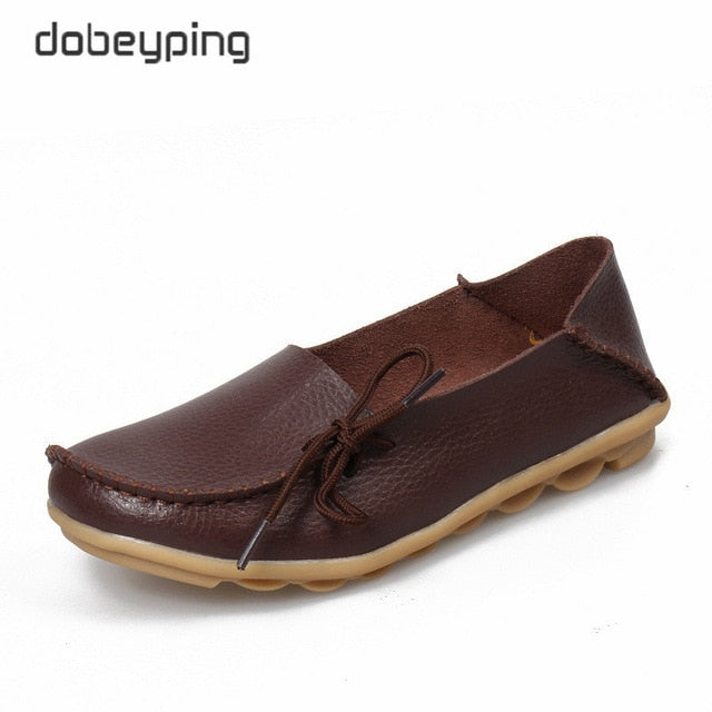 New Moccasins Women Flats Autumn Woman Loafers Genuine Leather