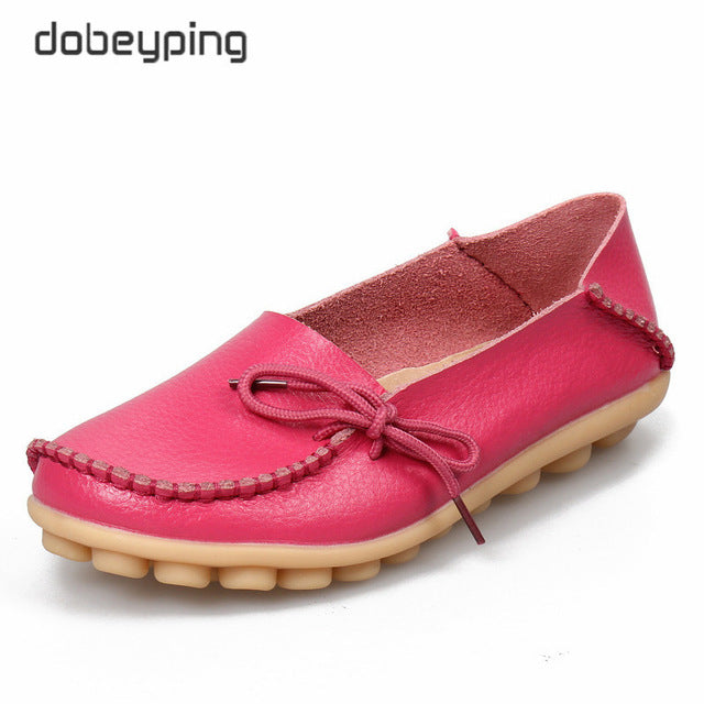 New Moccasins Women Flats Autumn Woman Loafers Genuine Leather