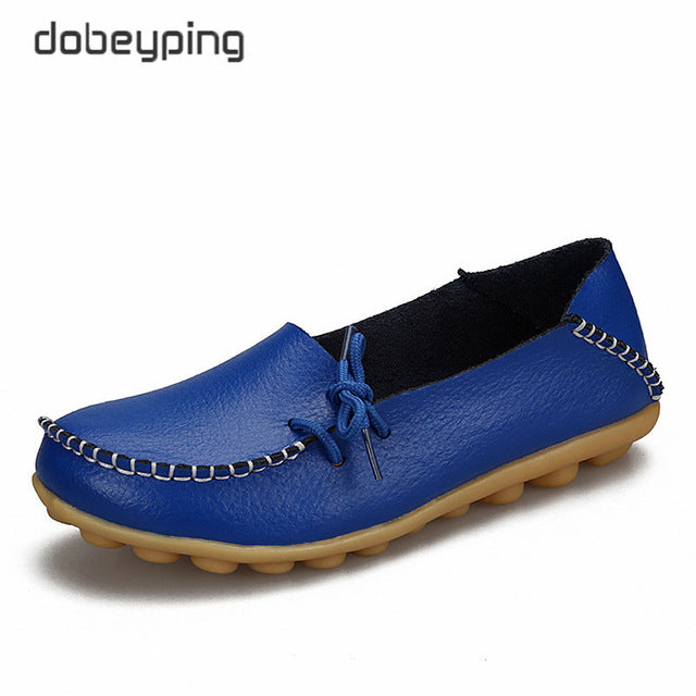 New Moccasins Women Flats Autumn Woman Loafers Genuine Leather