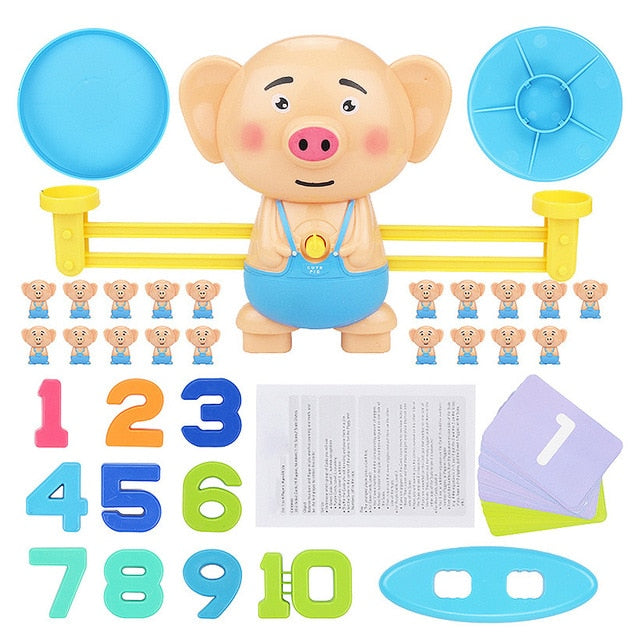 Math Match Game Board Toys Monkey Cat Match Balancing Scale Number Balance Game