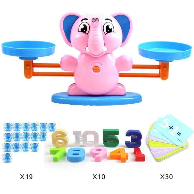 Math Match Game Board Toys Monkey Cat Match Balancing Scale Number Balance Game