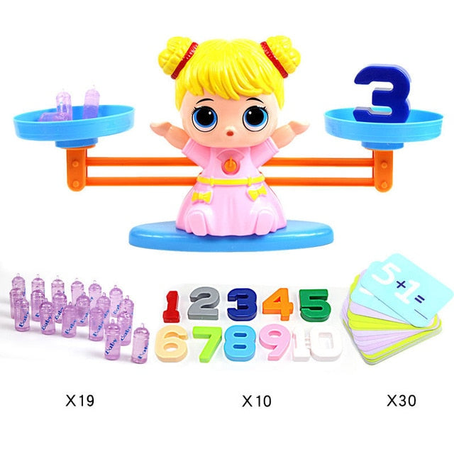 Math Match Game Board Toys Monkey Cat Match Balancing Scale Number Balance Game