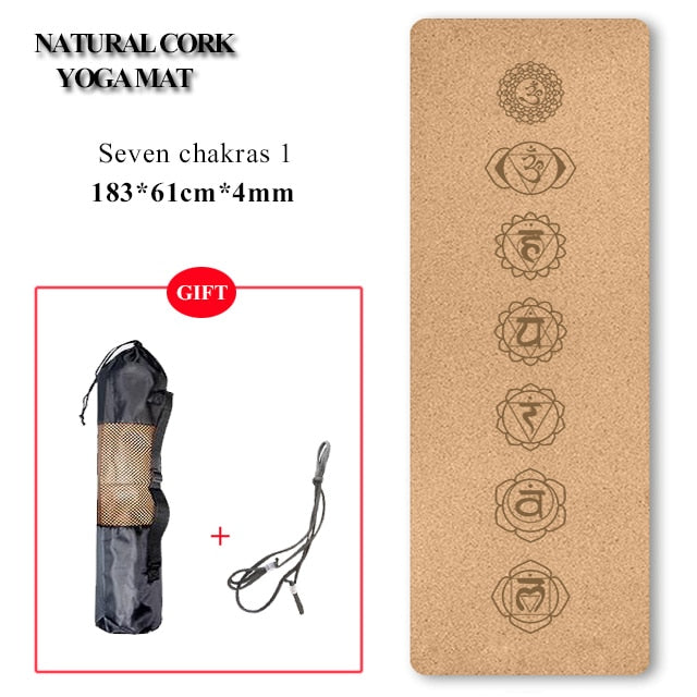 72 *24 inch Natural Cork TPE Yoga Mat Non-slip