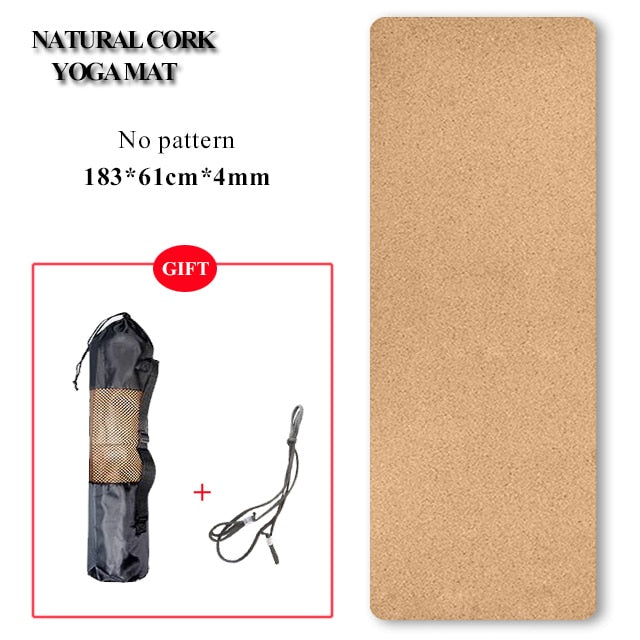 72 *24 inch Natural Cork TPE Yoga Mat Non-slip