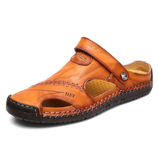 Summer Sandals Men Leather Classic Roman Sandals