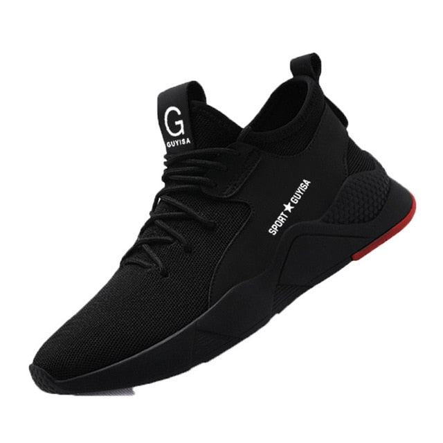 Manlegu Air Mesh Steel Toe Work Shoes Breathable Safety Lightweight Puncture-Proof Safety Boots