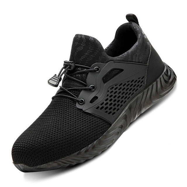 Manlegu Air Mesh Steel Toe Work Shoes Breathable Safety Lightweight Puncture-Proof Safety Boots