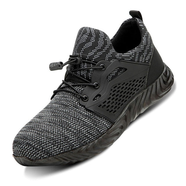 Manlegu Air Mesh Steel Toe Work Shoes Breathable Safety Lightweight Puncture-Proof Safety Boots