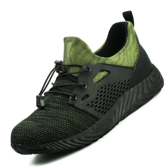 Manlegu Air Mesh Steel Toe Work Shoes Breathable Safety Lightweight Puncture-Proof Safety Boots
