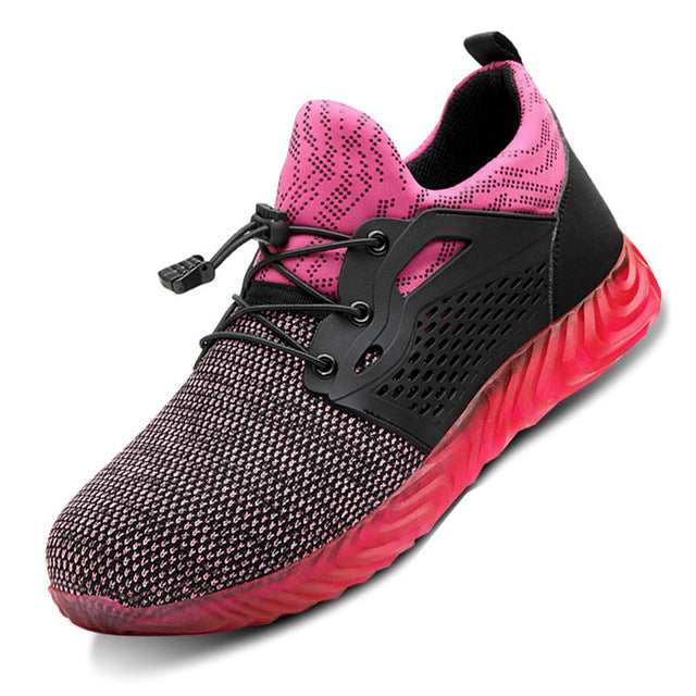 Manlegu Air Mesh Steel Toe Work Shoes Breathable Safety Lightweight Puncture-Proof Safety Boots