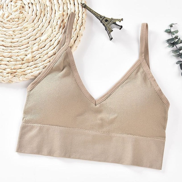 Push Up Sport Top Women Seamless Sports Bra