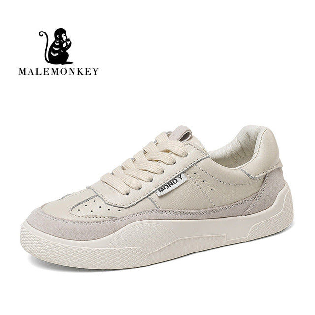 MALEMONKEY Women Sneakers Lace-up Casual Breathable Flat Bottom Comfortable