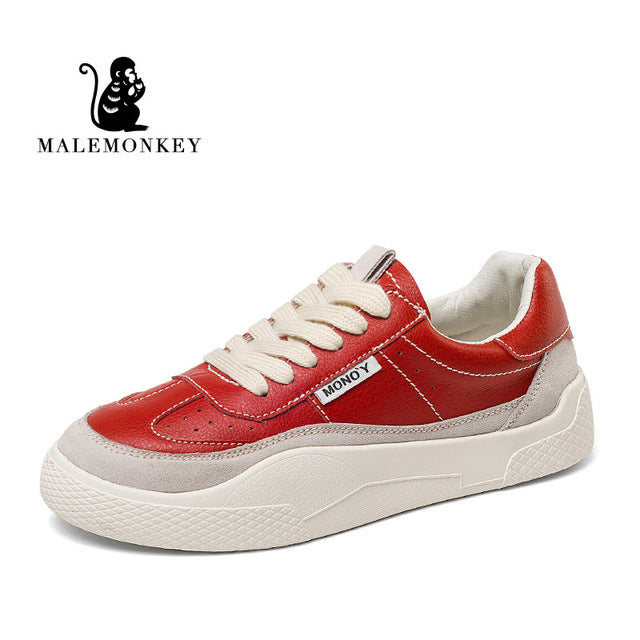 MALEMONKEY Women Sneakers Lace-up Casual Breathable Flat Bottom Comfortable