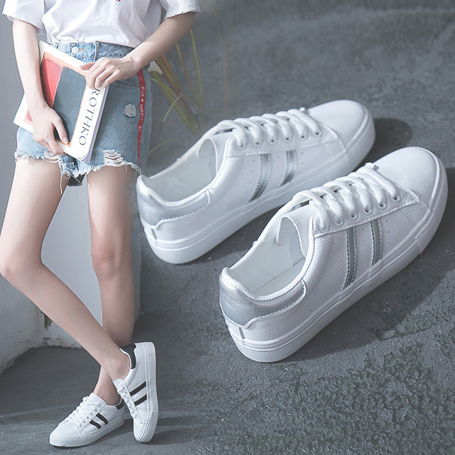 HOT Women Sneakers Fashion Breathable Vulcanized leather Platform