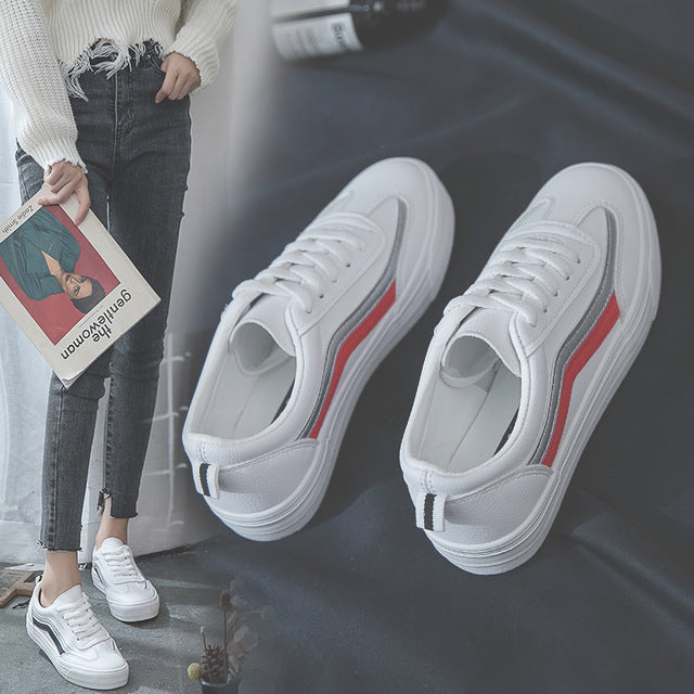 HOT Women Sneakers Fashion Breathable Vulcanized leather Platform
