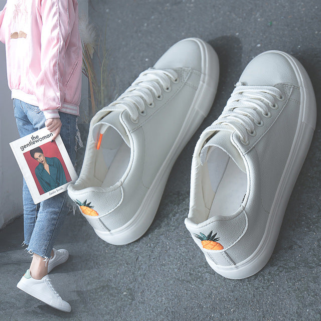 HOT Women Sneakers Fashion Breathable Vulcanized leather Platform