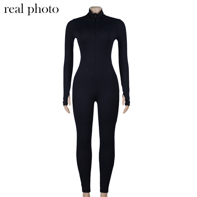 Workout Active Wear Ribbed Rompers Jumpsuit