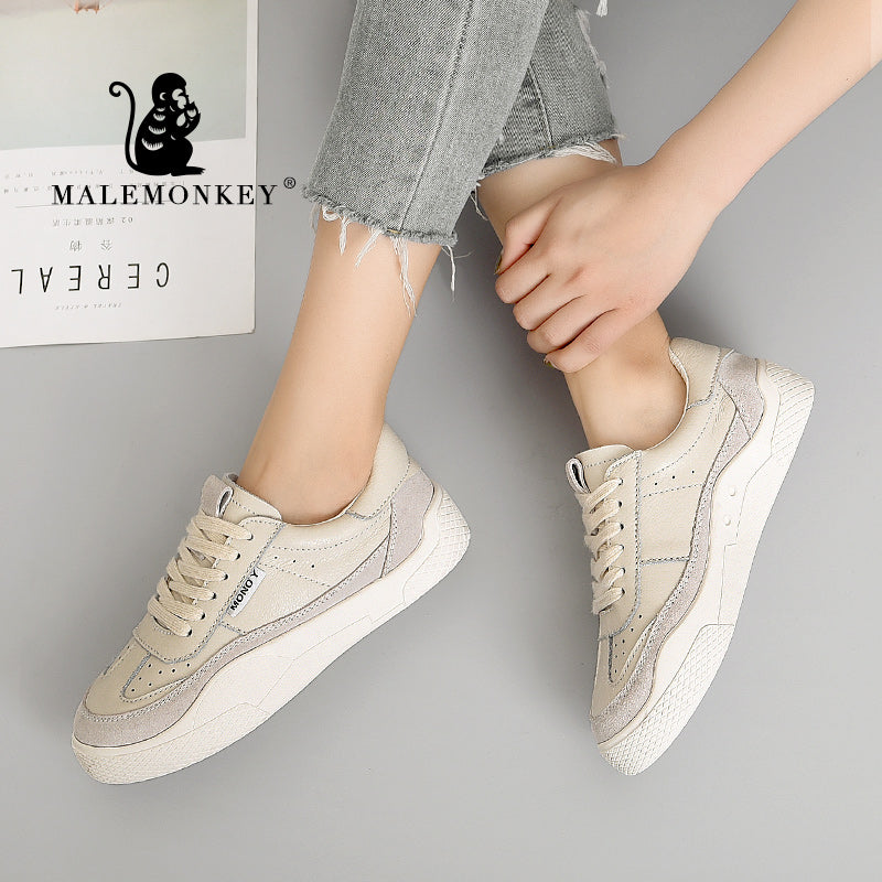 MALEMONKEY Women Sneakers Lace-up Casual Breathable Flat Bottom Comfortable
