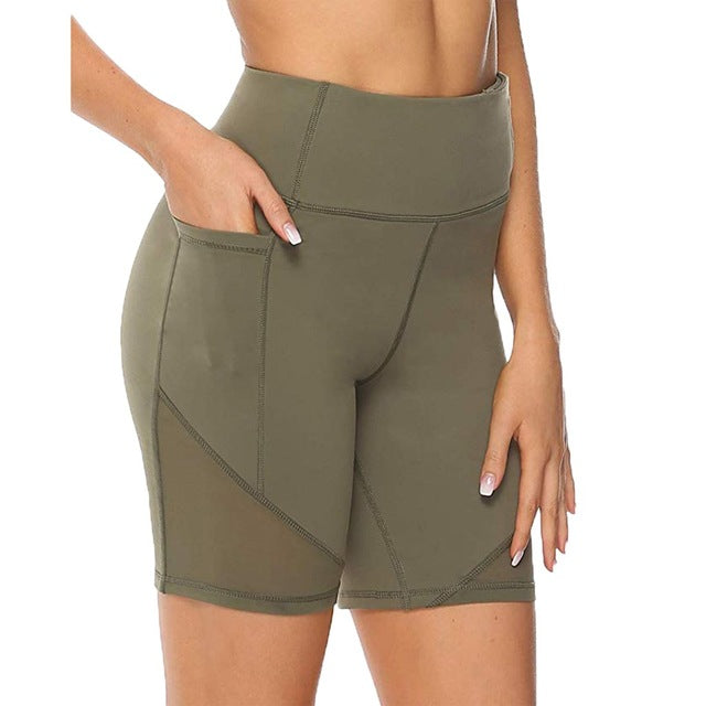 Women High Waist Short Abdomen Control Training Running Fitness Legging