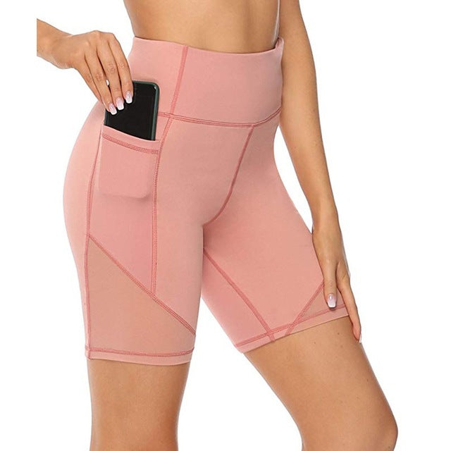 Women High Waist Short Abdomen Control Training Running Fitness Legging