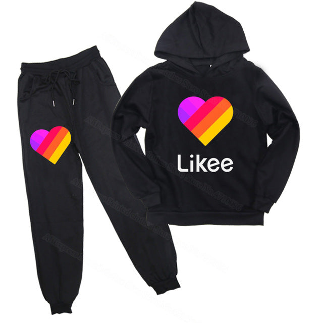 Sweatshirt Pants Suit Kids Hoodie LIKEE Girls Long Sleeve Hoodies Pullover for Children