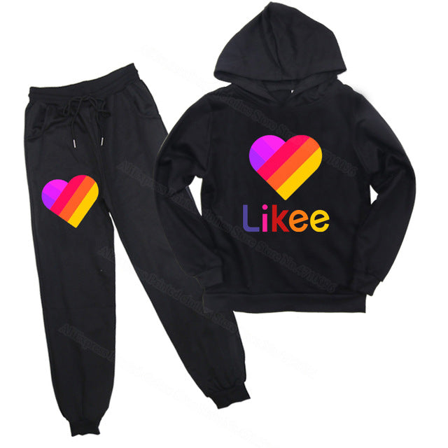 Sweatshirt Pants Suit Kids Hoodie LIKEE Girls Long Sleeve Hoodies Pullover for Children