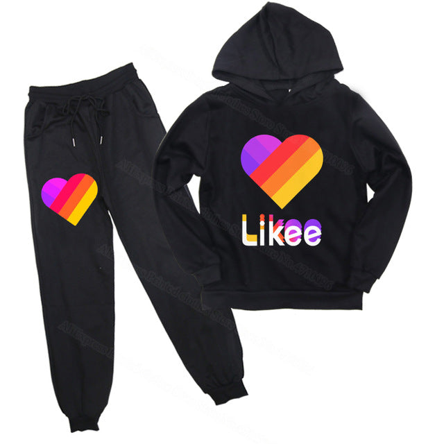 Sweatshirt Pants Suit Kids Hoodie LIKEE Girls Long Sleeve Hoodies Pullover for Children