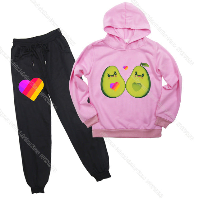 Sweatshirt Pants Suit Kids Hoodie LIKEE Girls Long Sleeve Hoodies Pullover for Children