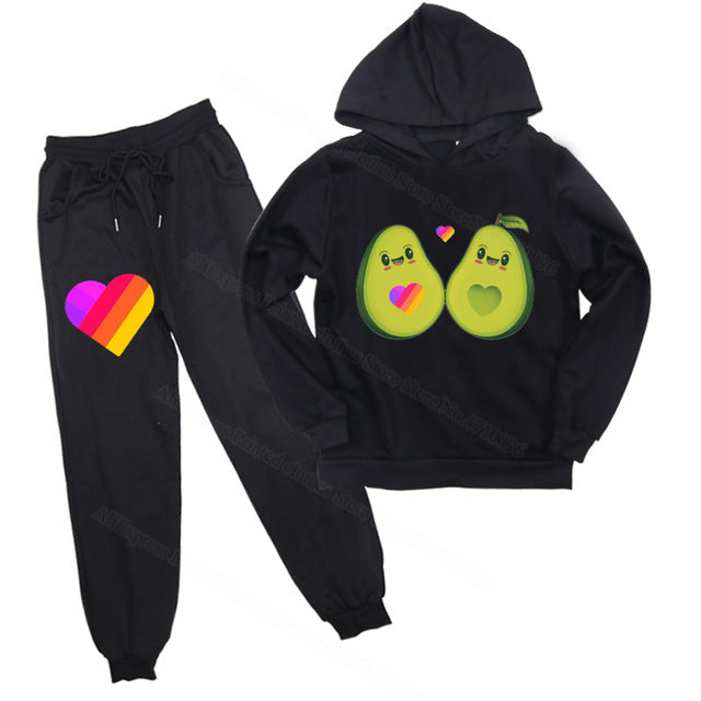 Sweatshirt Pants Suit Kids Hoodie LIKEE Girls Long Sleeve Hoodies Pullover for Children