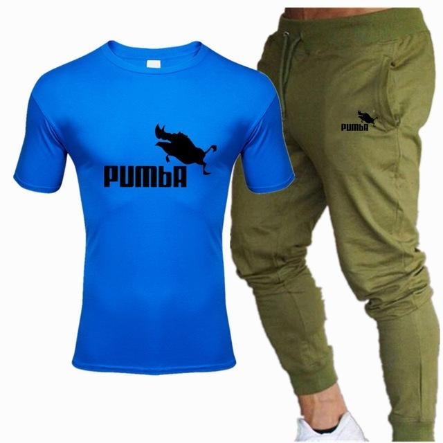new men's Pumba Printed t shirt+ pants tracksuit