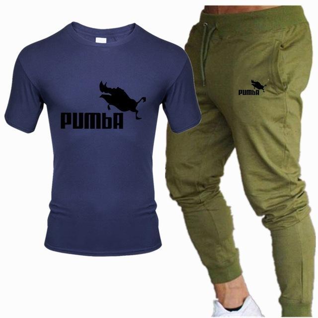 new men's Pumba Printed t shirt+ pants tracksuit