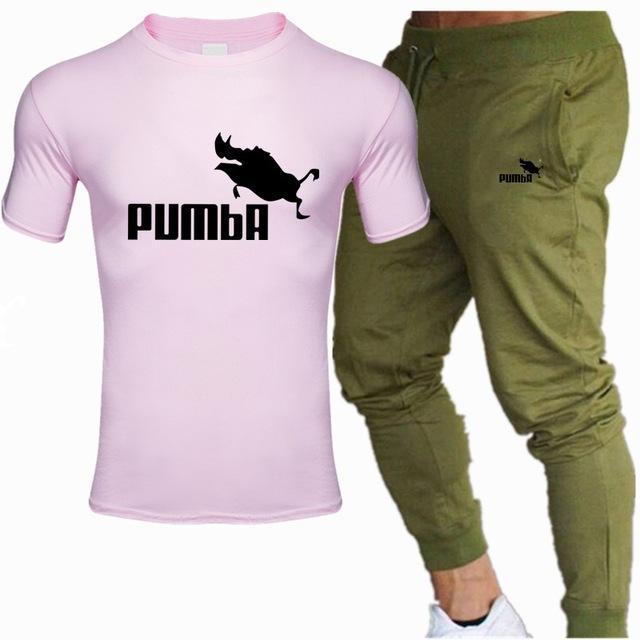 new men's Pumba Printed t shirt+ pants tracksuit