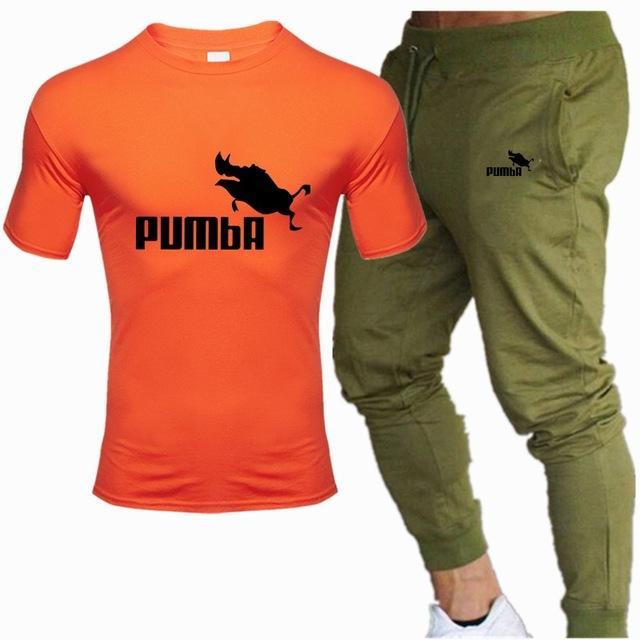 new men's Pumba Printed t shirt+ pants tracksuit